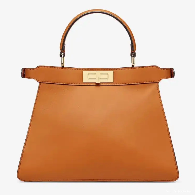 Cheap HOT Medium Brown Fendi Peekaboo Nappa Bag ISeeU Laether In 0622